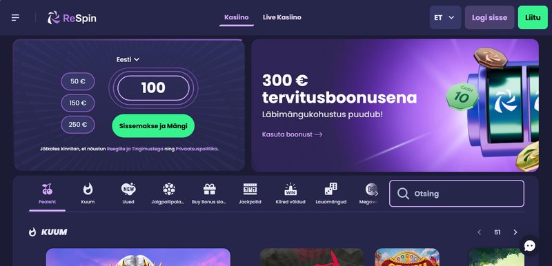 Kuidas valida parim ReSpin kasiino online
